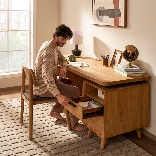 Japandi Acacia Executive Desk - Seb