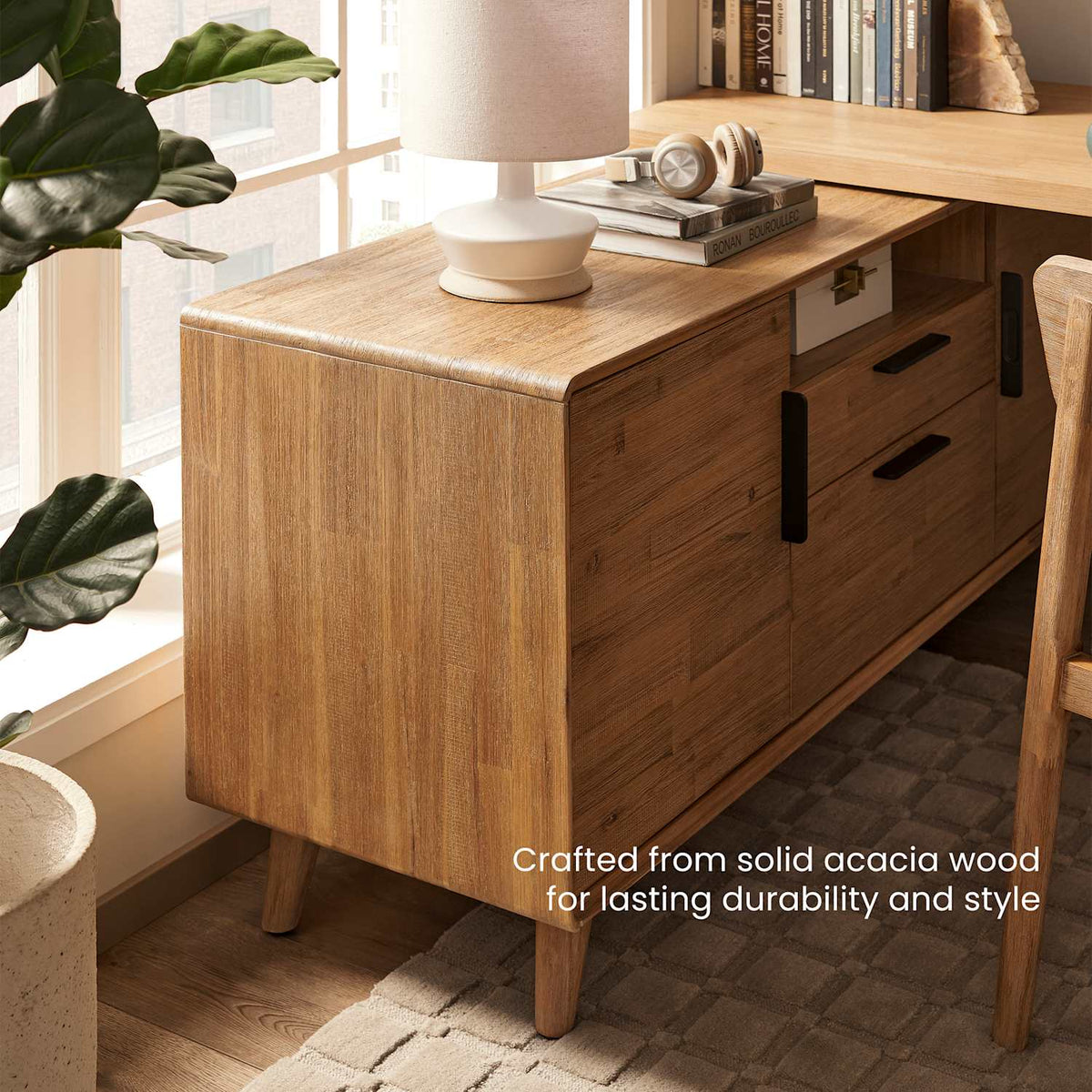 Seb L-shaped desk styled