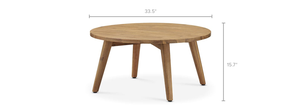 Japandi Round Acacia Coffee Table - Seb – view 4