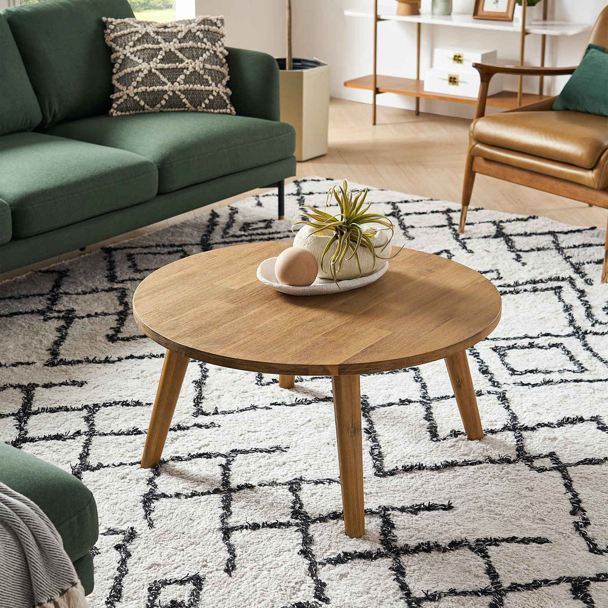 Japandi Round Acacia Coffee Table - Seb – view 3