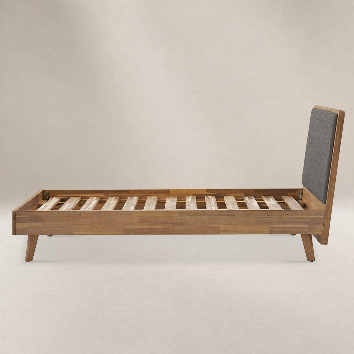 Seb bed side view with slatted base