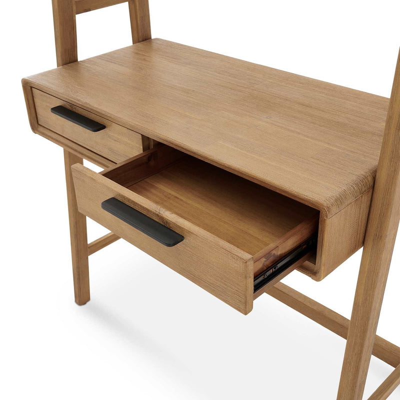 Japandi Acacia Wall Desk with Shelf - Seb
