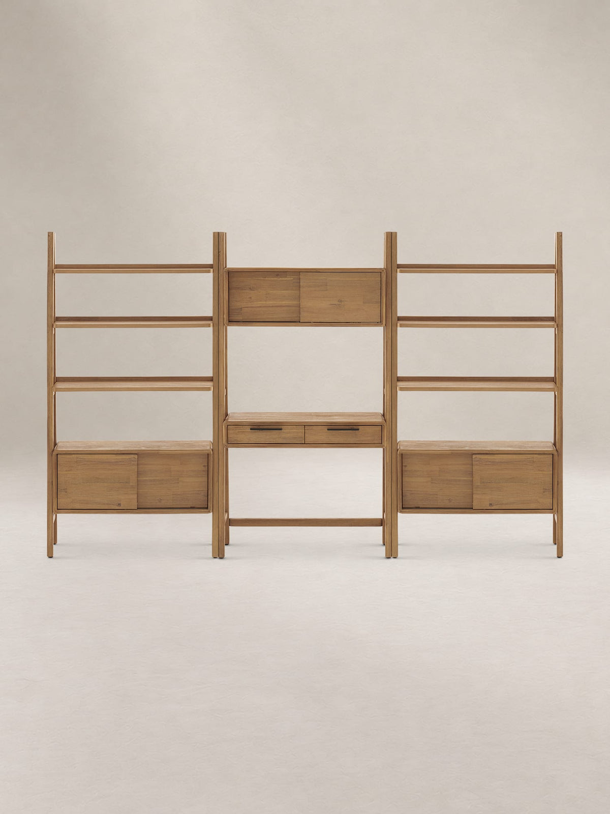 Seb wall desk and bookshelf set front view