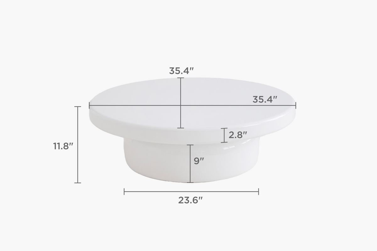 Japandi Round Go Stone Coffee Table - Seki – view 4