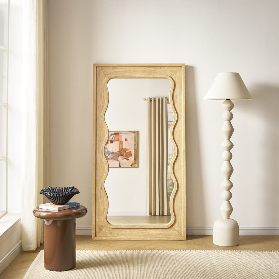 Japandi Large Wooden Mirror