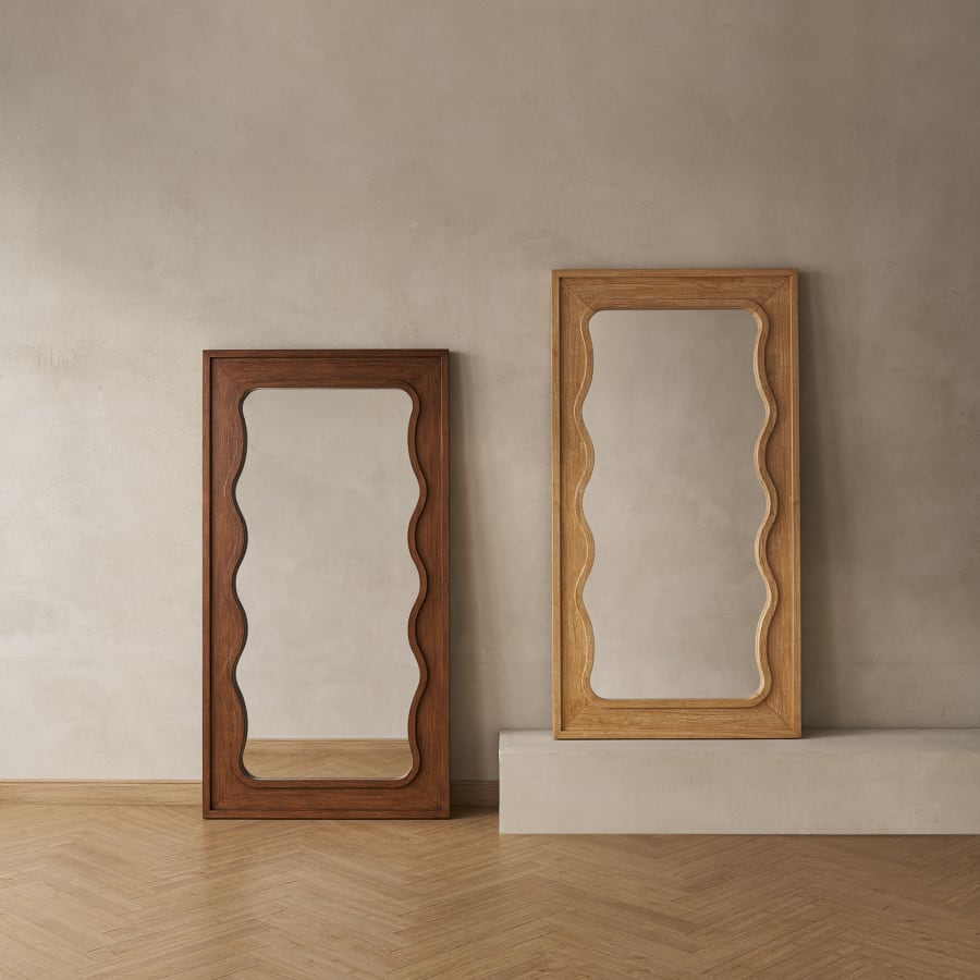 Japandi Large Wooden Mirror