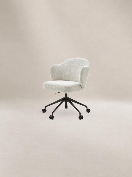 Japandi Boucle Swivel Office Chair - Simone