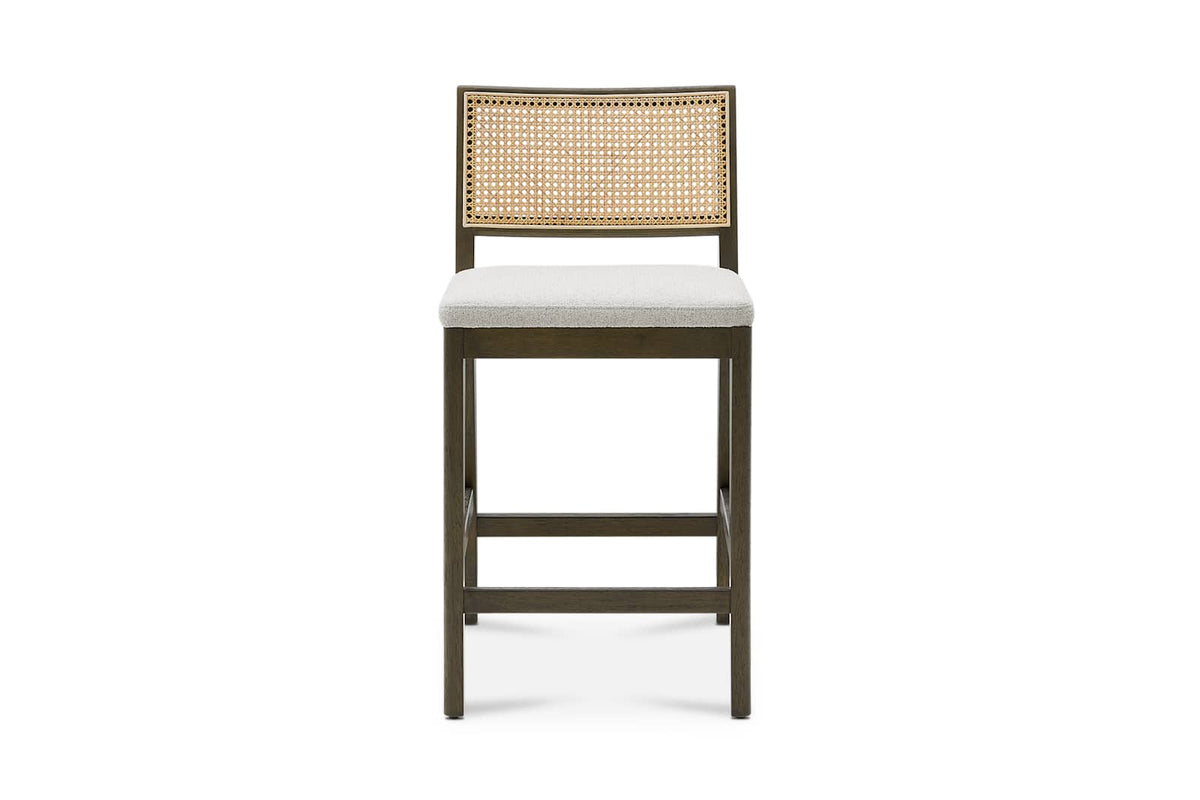 Japandi Cane Counter Stool - Sloane – front