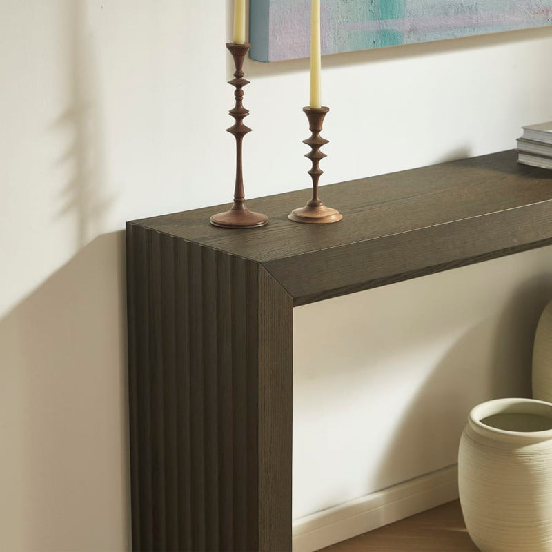 Japandi Black Wood Console Table