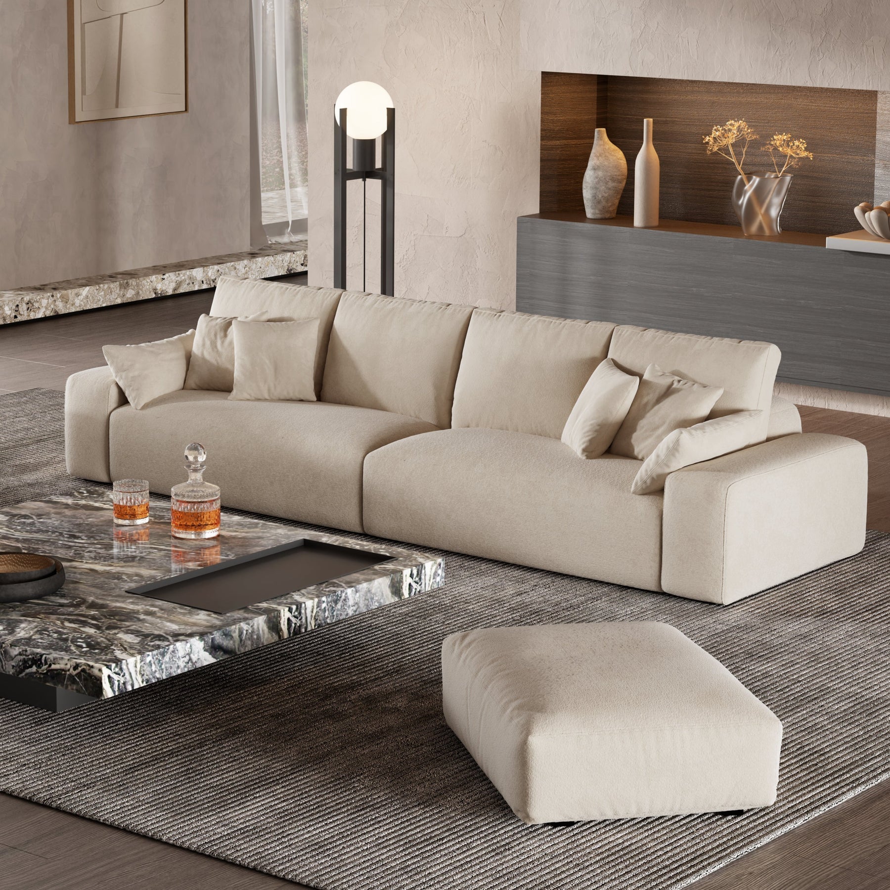 Japandi Beige Sofa