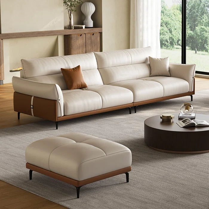 Japandi Leather Sofa