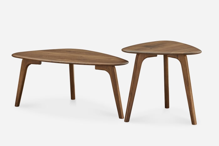 Japandi Wooden Coffee Table Set