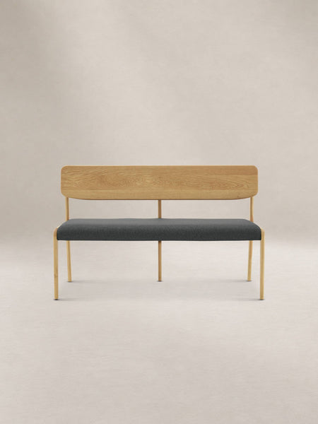 Japandi Oak Bench with Backrest - Vincent