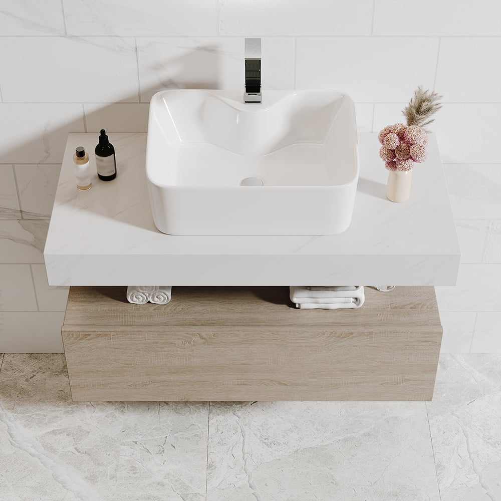 Japandi Floating Single Bathroom Vanity