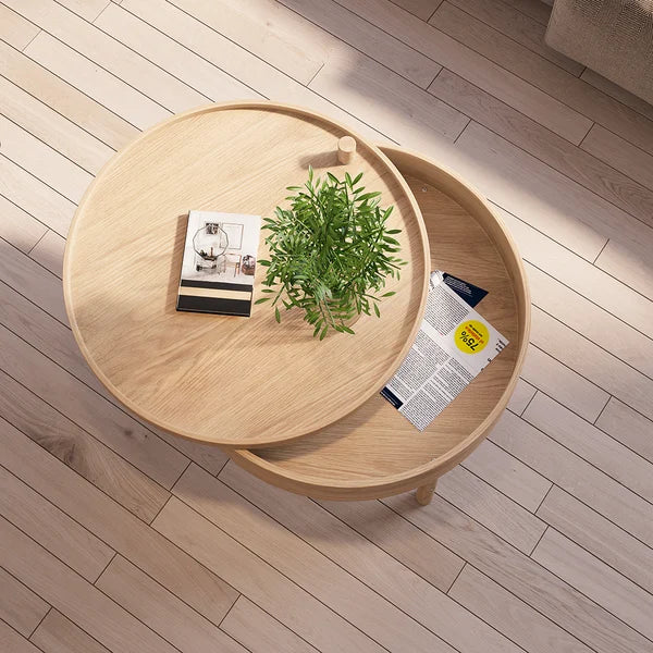 Round Japandi End Table