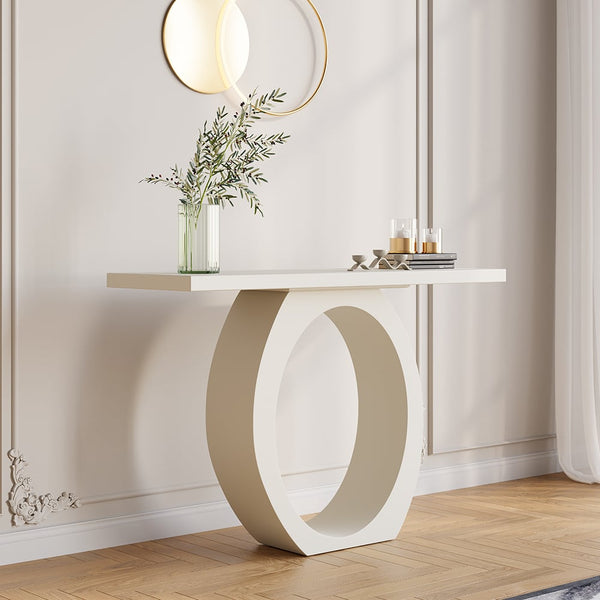 Japandi White Console Table