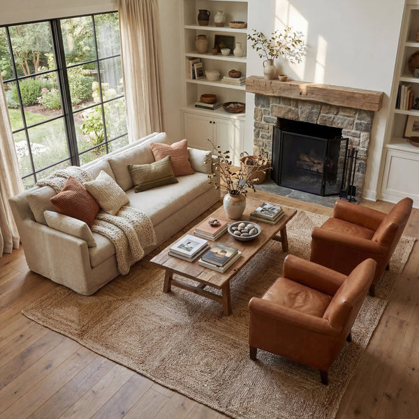 Japandi Tiled Jute Rug - Juniper