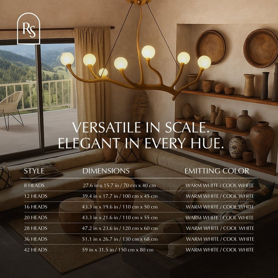 Japandi Organic Brass Chandelier – Arvore