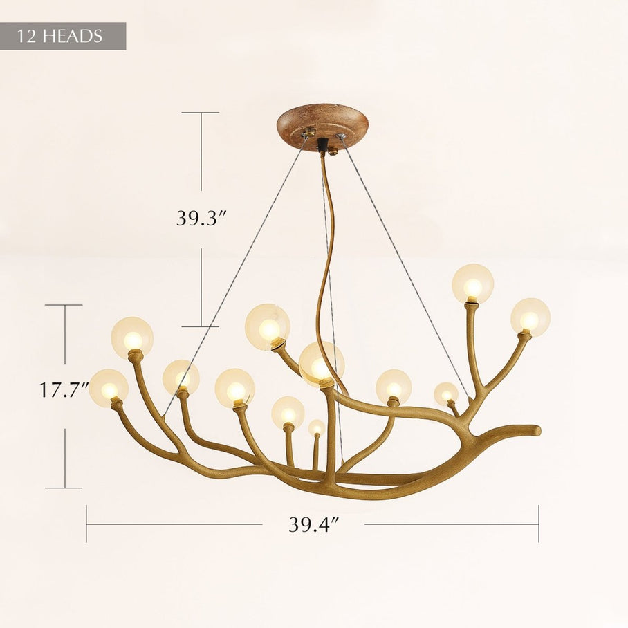 Japandi Organic Brass Chandelier – Arvore