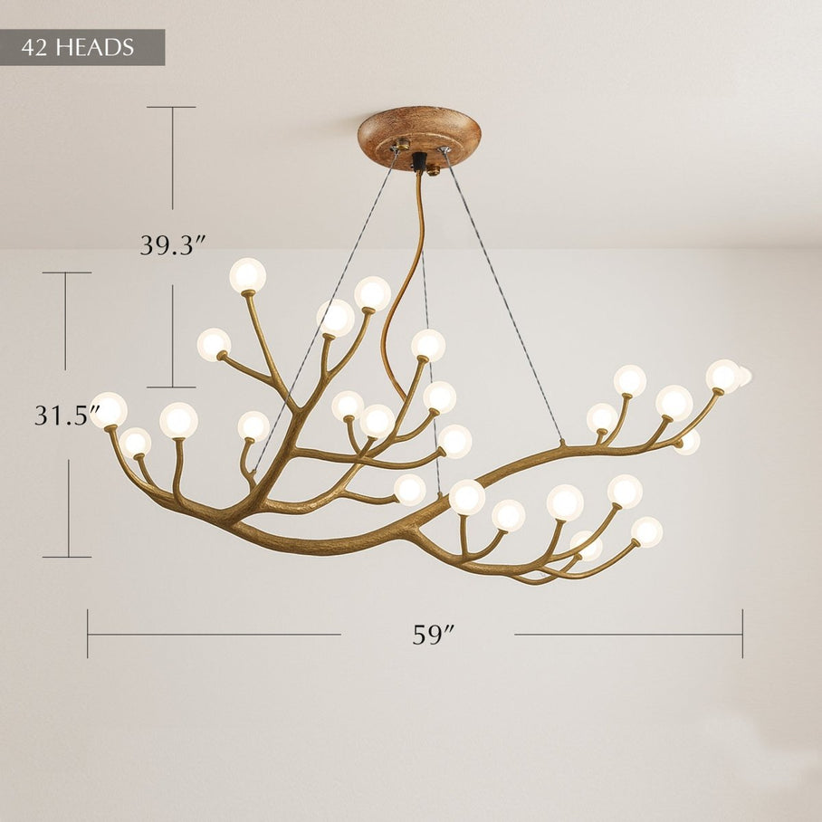 Japandi Organic Brass Chandelier – Arvore