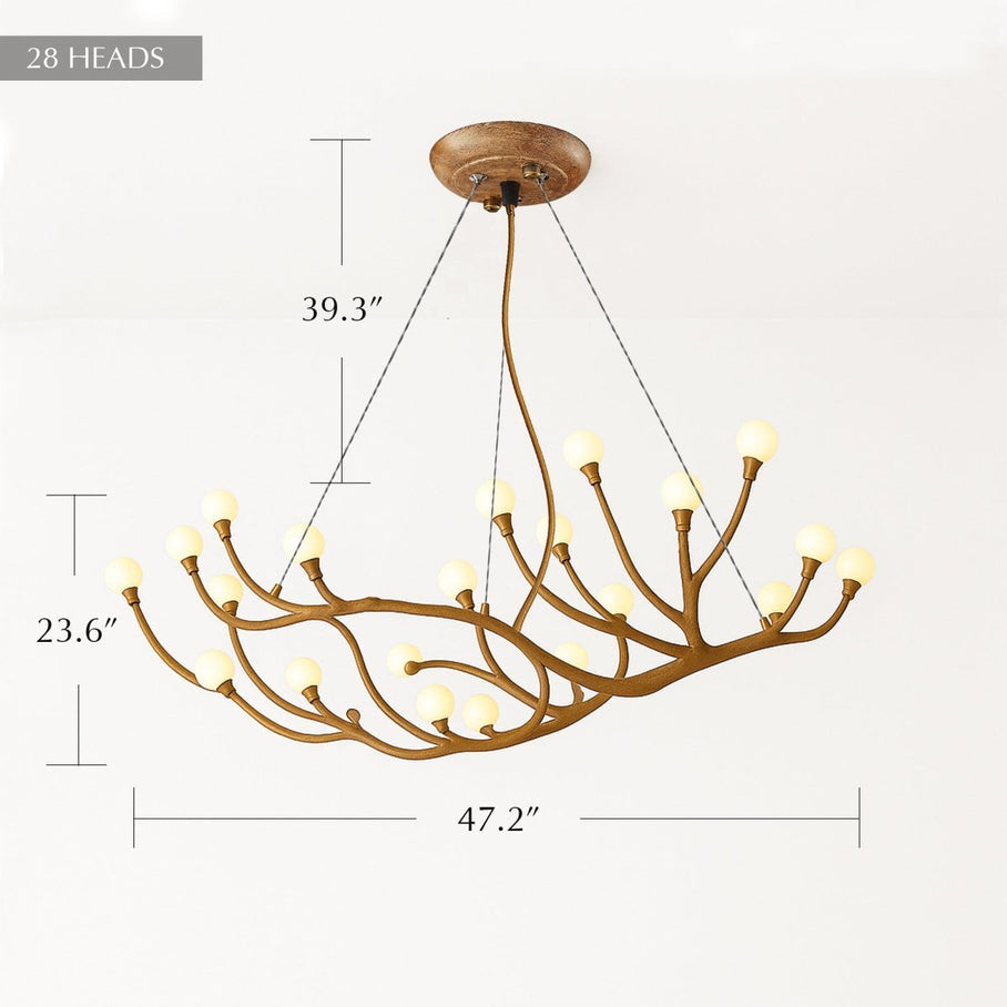 Japandi Organic Brass Chandelier – Arvore