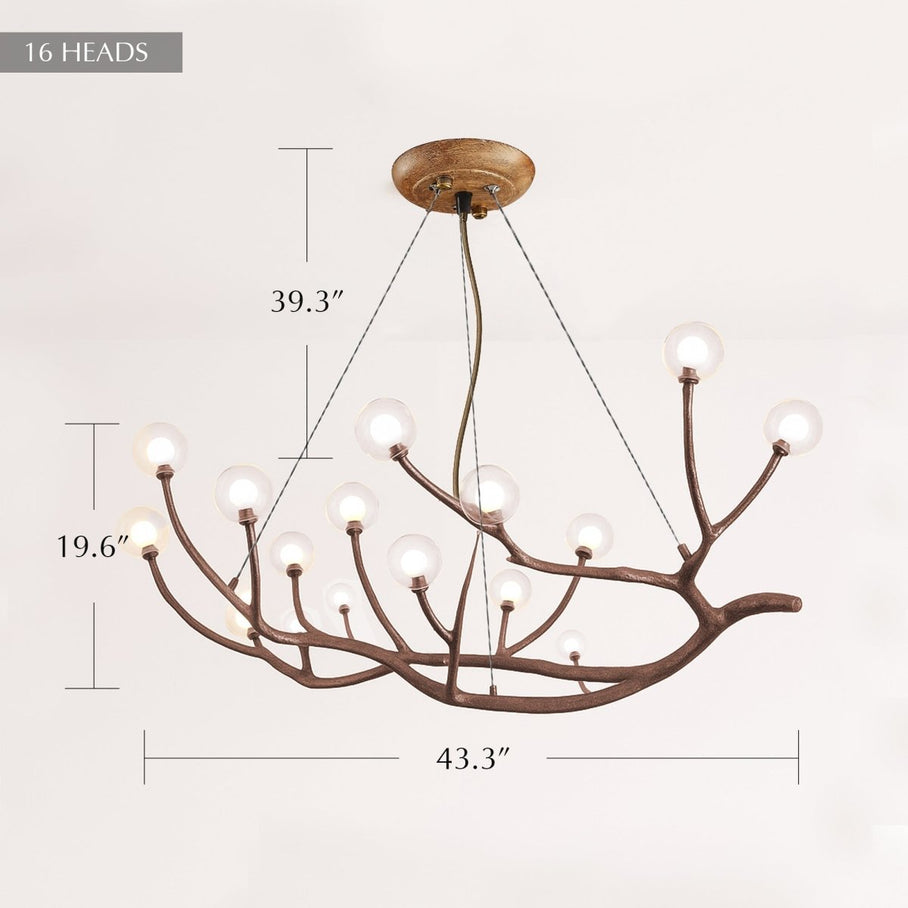 Japandi Organic Brass Chandelier – Arvore