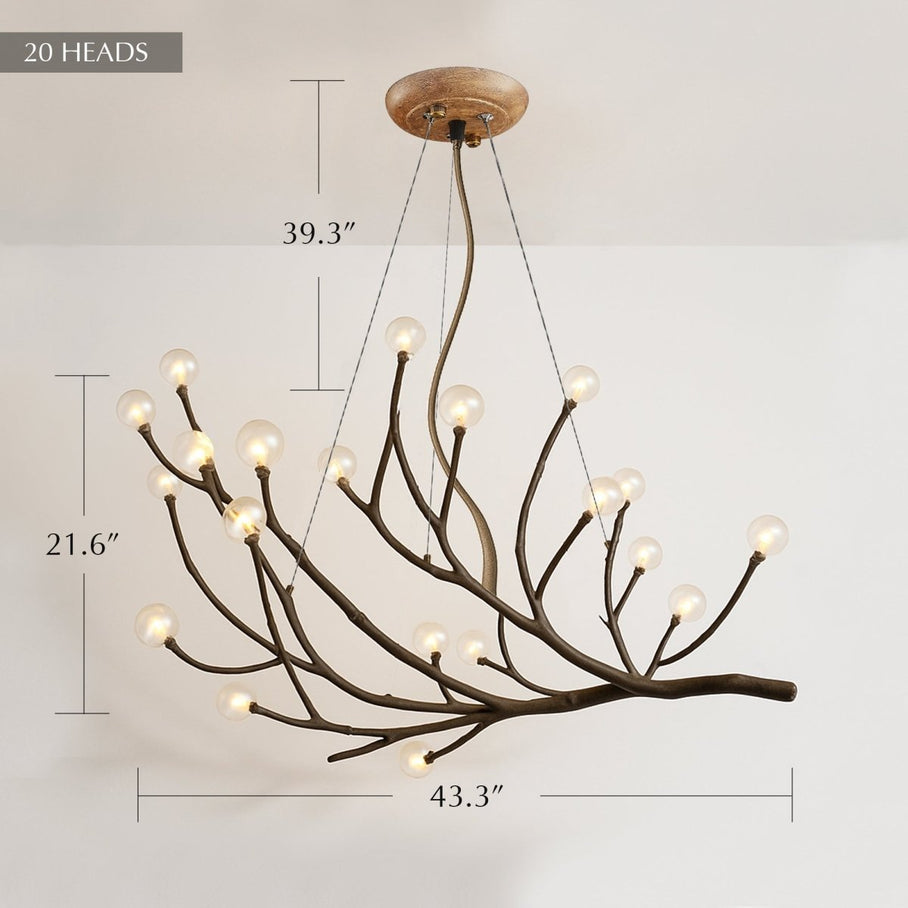 Japandi Organic Brass Chandelier – Arvore