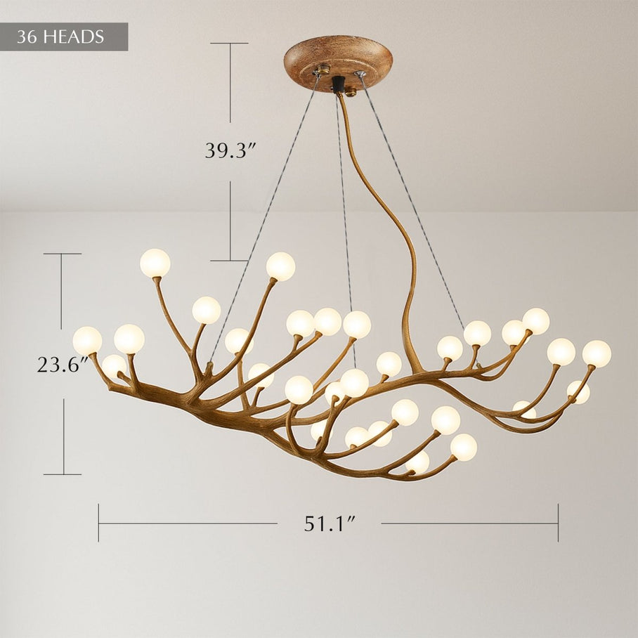 Japandi Organic Brass Chandelier – Arvore