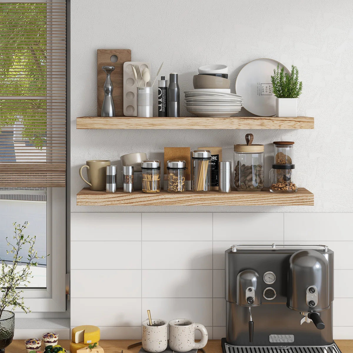 Avnish shelves in a kitchen