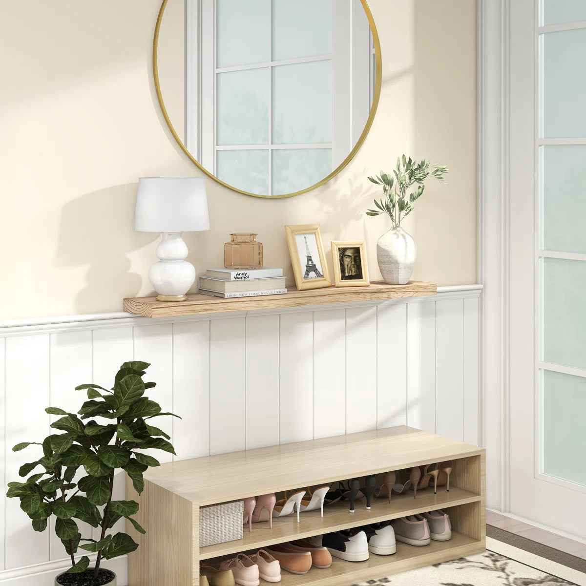 Avnish shelf in an entryway