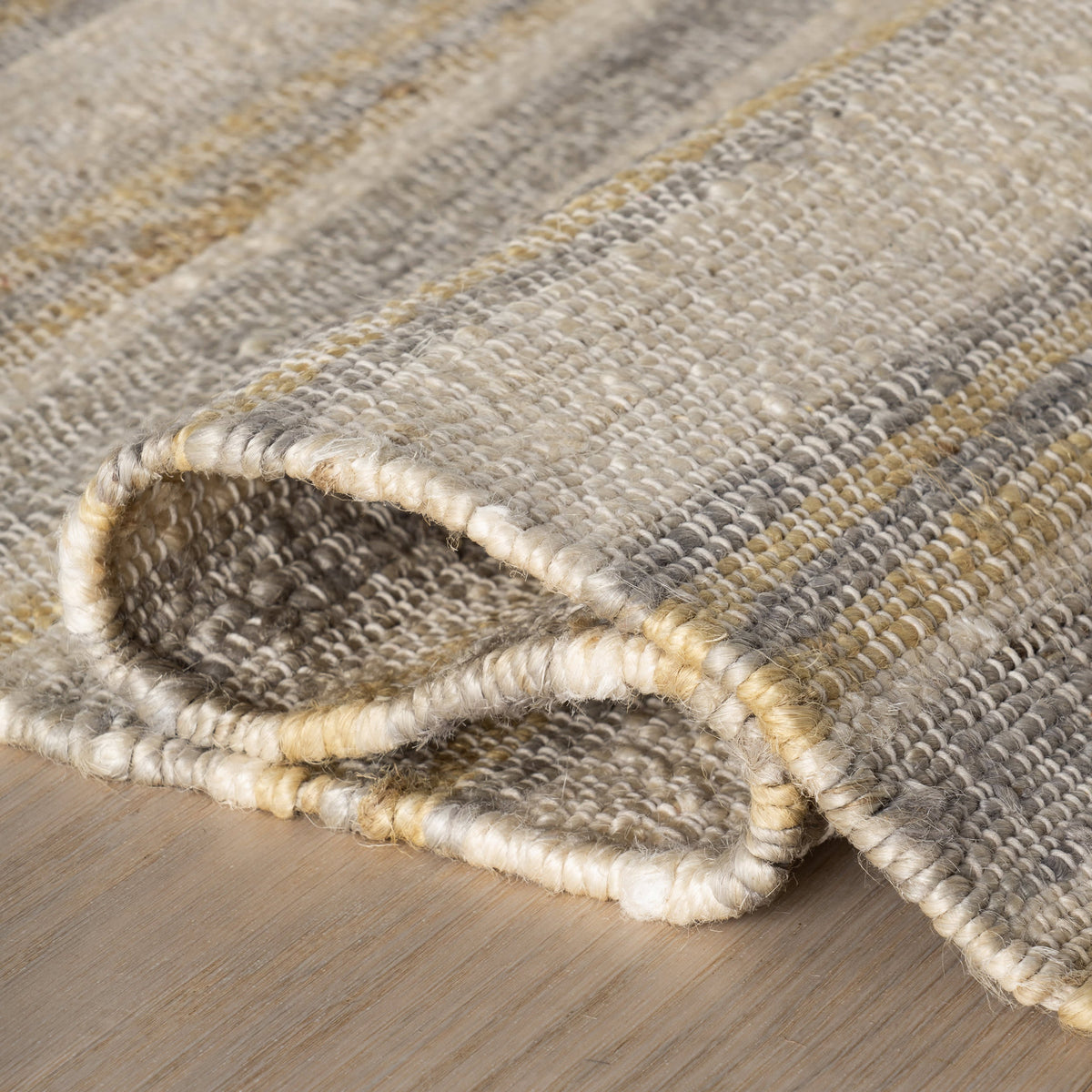 Japandi Striped Handwoven Jute Rug - Marn – view 3