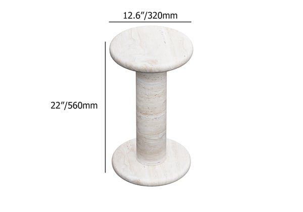 Japandi Travertine Side Table