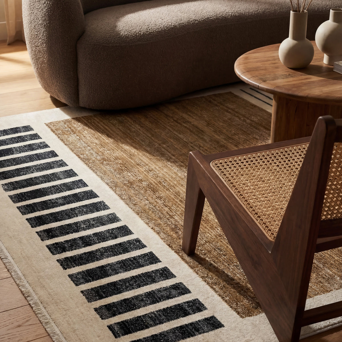 Japandi Block Striped Rug - Anette – view 4