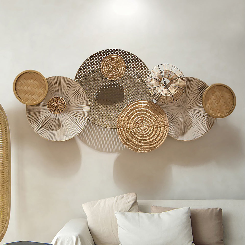 Japandi Round Woven Rattan Wall Decor – view 4