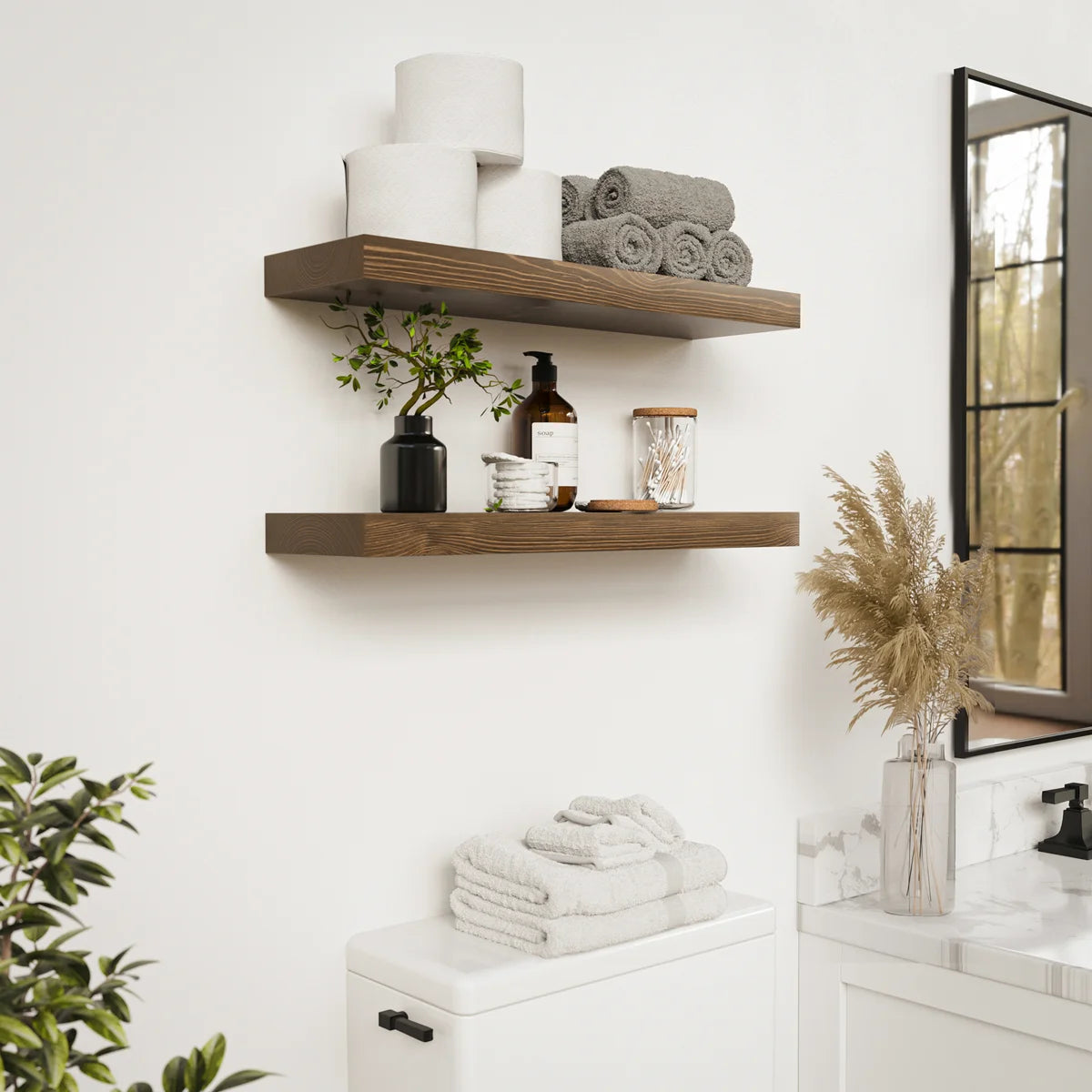 Baobab shelves in a laundry room