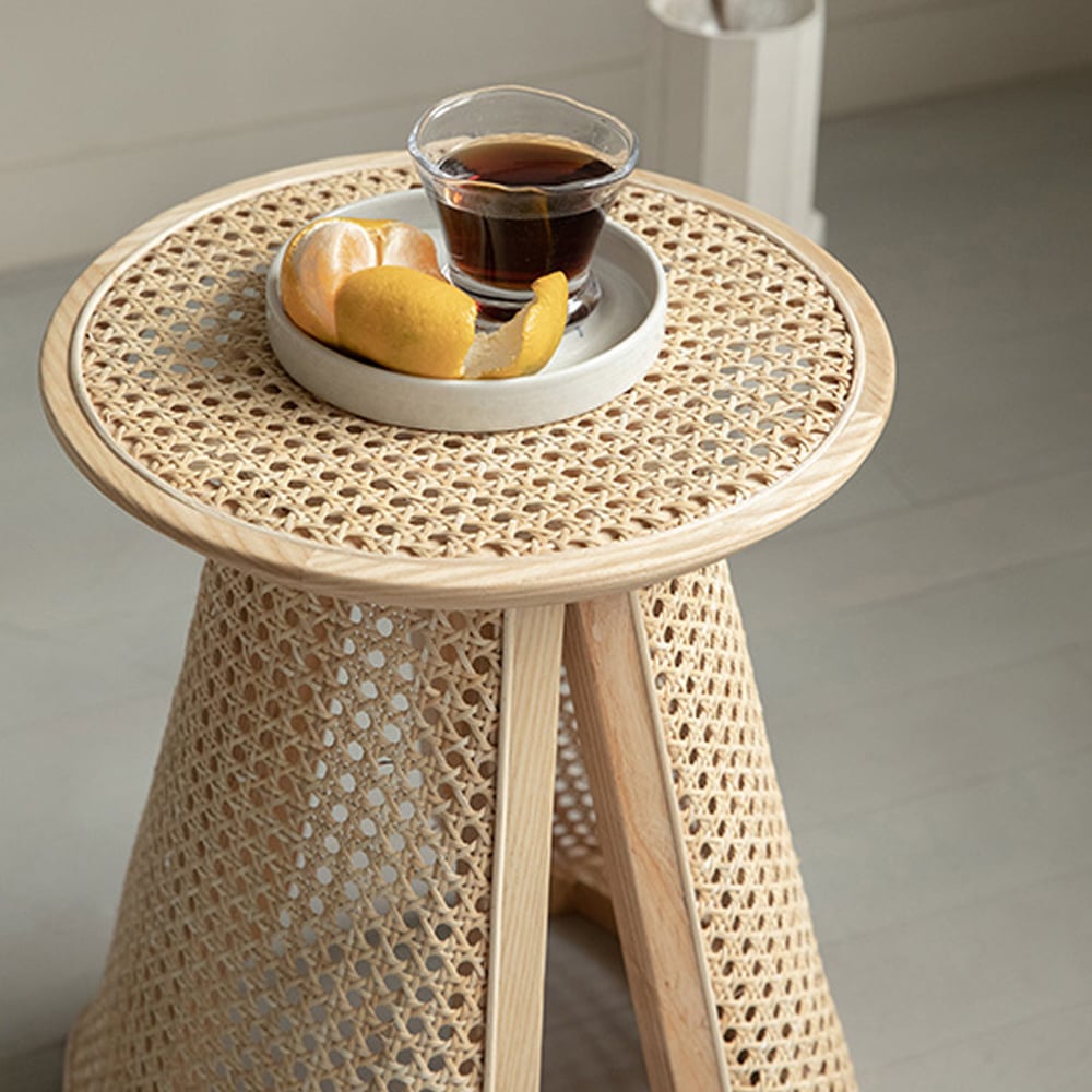 Japandi Rattan Side Table