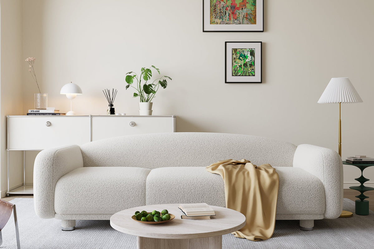 Japandi Boucle Curved Sofa