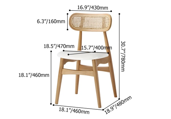 Japandi Rattan Upholstered Chair