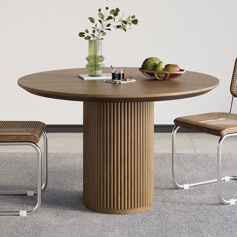 Japandi Round Walnut Dining Table for 2 – view 2