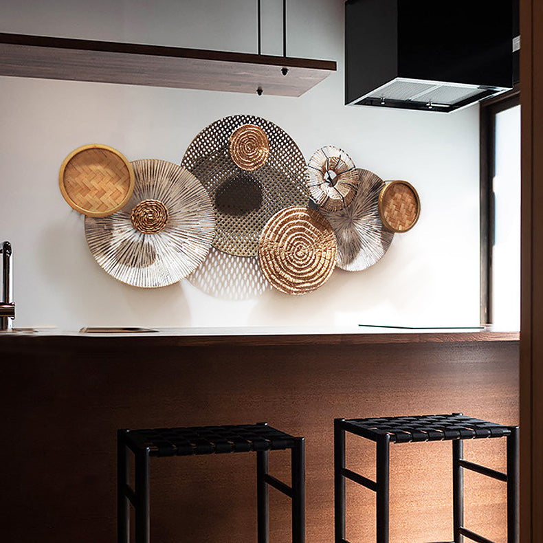 Japandi Round Woven Rattan Wall Decor