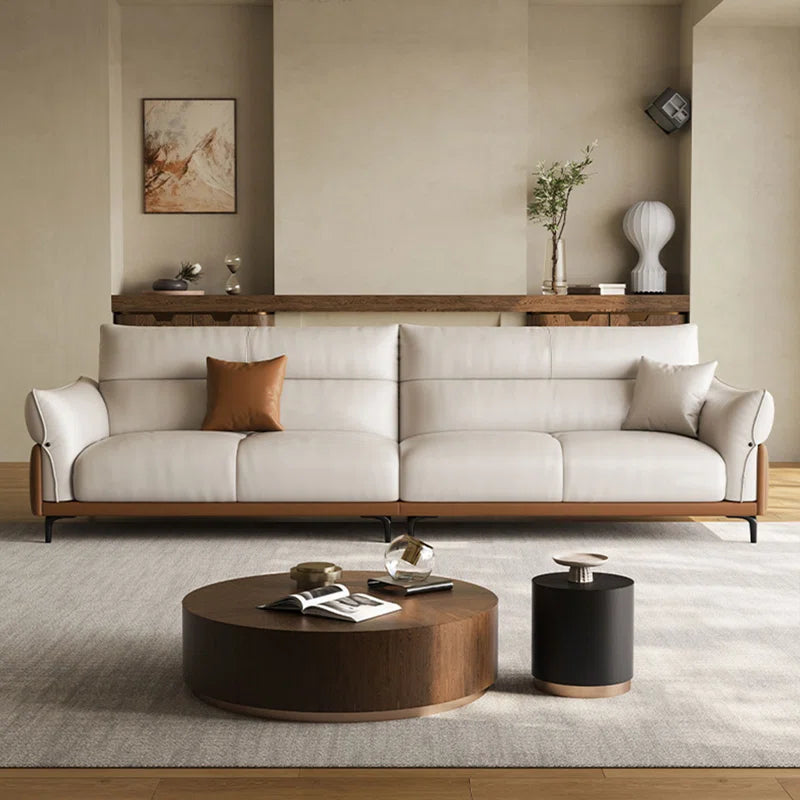 Japandi Leather Sofa