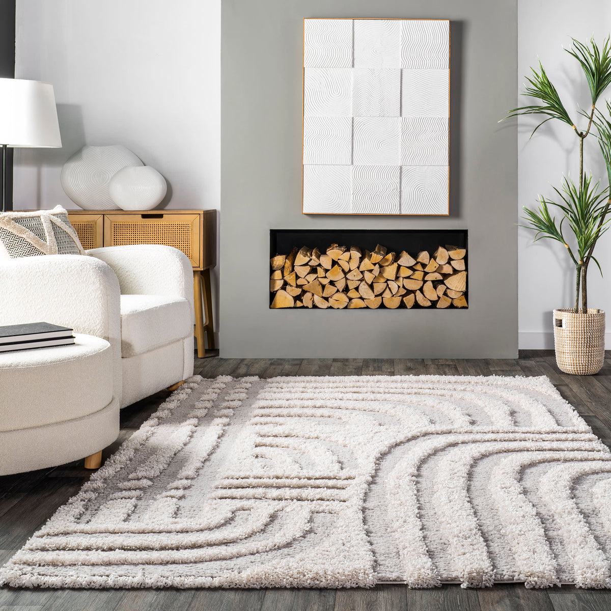 Japandi Shag Waves Rug