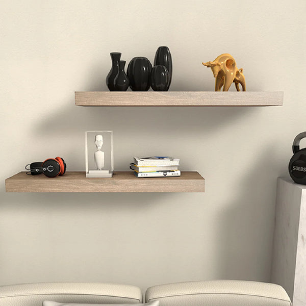 Japandi Light Wood Floating Shelves, Set of 2 - Chalissa
