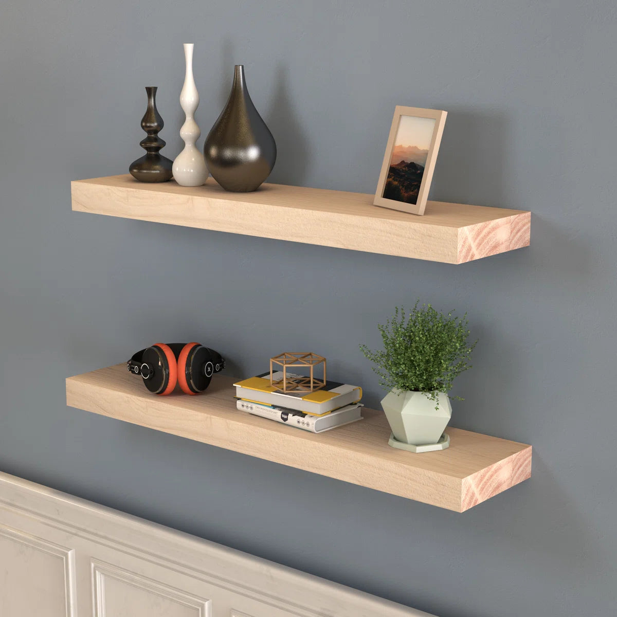 Chalissa shelves with decor