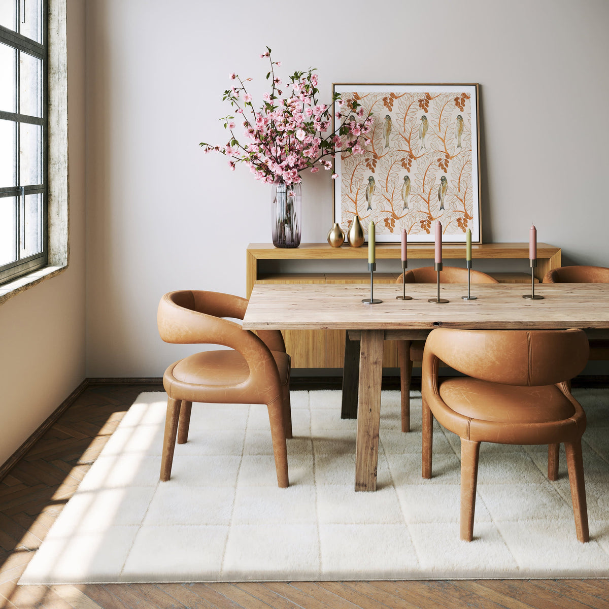 Japandi Washable Grid Rug - Tessera – view 2