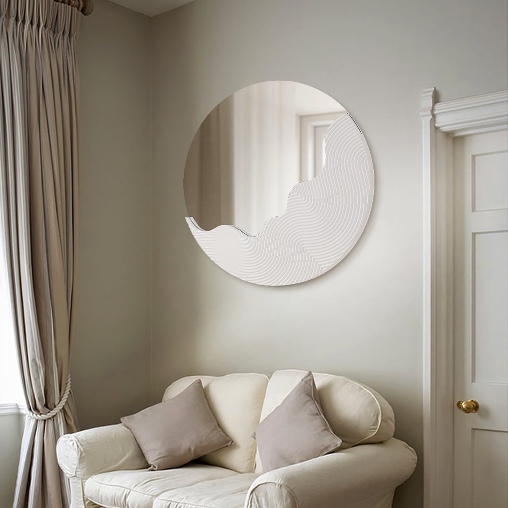 Japandi Round Modern Wall Mirror