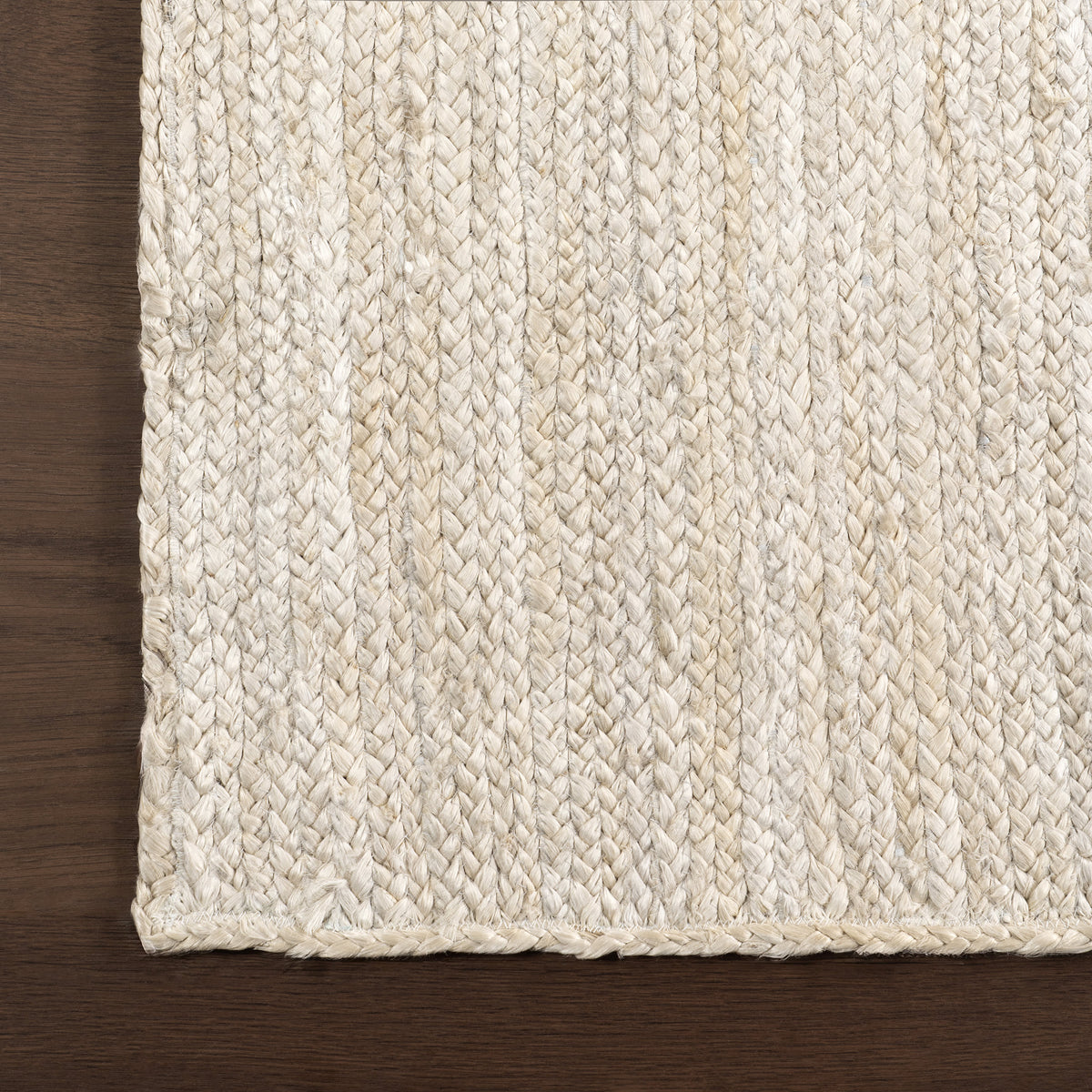 Japandi Braided Jute Rug - Off White – view 4