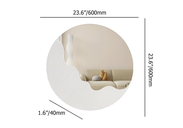 Japandi Round Modern Wall Mirror