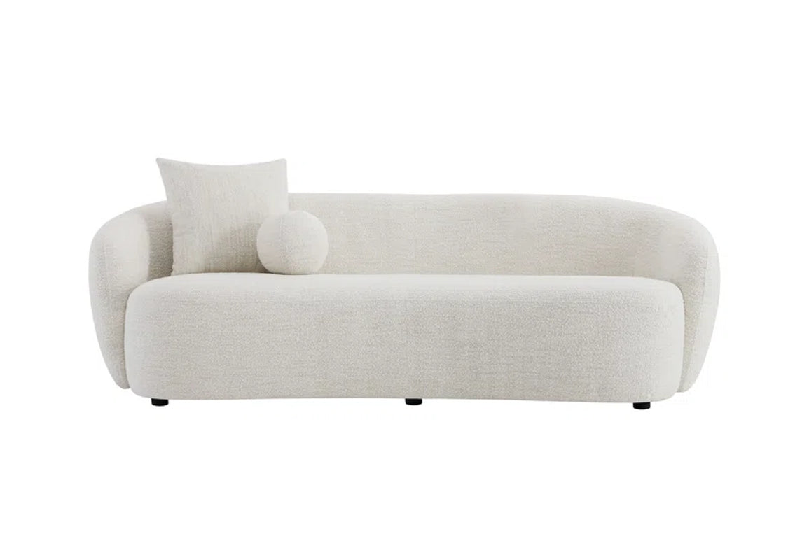 White Japandi Bouclé Sofa