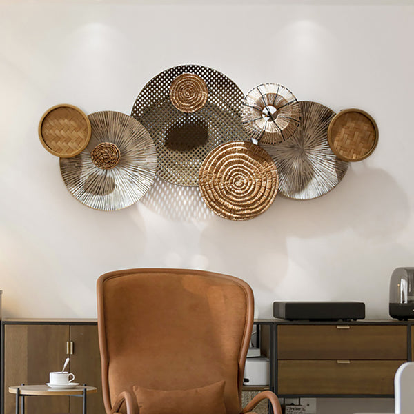 Japandi Round Woven Rattan Wall Decor